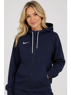 Nike Full-Zip Long-Sleeve Top Sweatshirt Navy Kadın Fermuarlı  Sweatshirt Lacivert