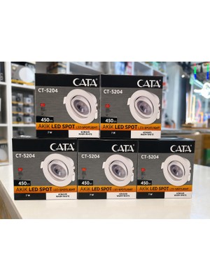 Cata 5 Adet CT-5204 7 W Sıva Altı LED Spot Günışığı 3200K Yuvarlak Şekil Enerji Tasarruflu Aydınlatma