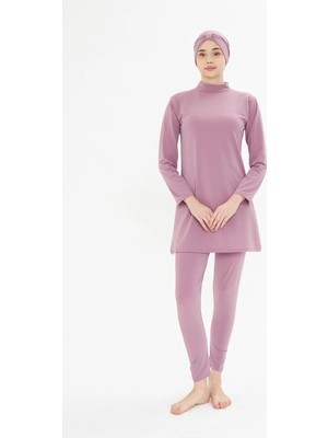 Fantasy Büyük Beden Tam Kapalı Likralı Tesettür Mayo Pembe 3485B-P