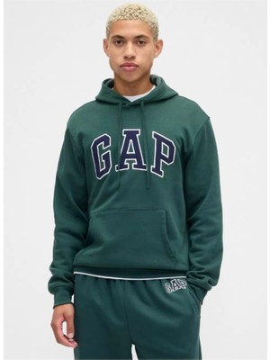 Gap Erkek Koyu Yeşil Logo Relaxed Fleece Sweatshirt