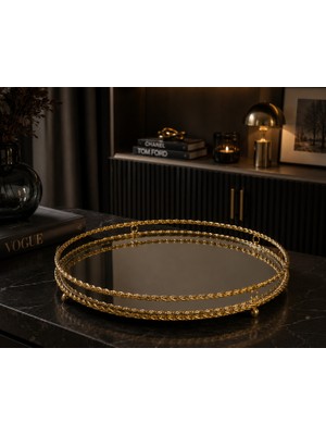 Sleep Nova Golden Aura Aynalı Dekoratif Tepsi
