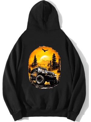 Brz Collection Unisex Oversize Jeep Hoodie Siyah