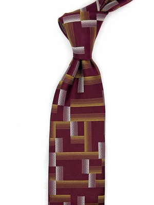 Kravatkolik Bordo Motif Ipek Kravat İK2388