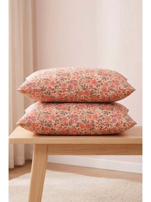 Pembe Bahar Pamuklu 2\'li Yastık Kılıfı 50X70 cm