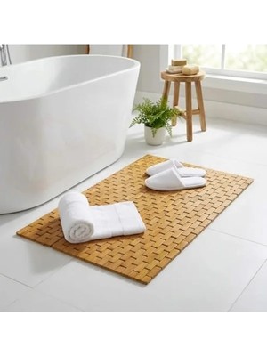 Die Grup Doğal Bambu Banyo Paspası, Kaymaz Tabanlı ve Spa Tipi Kullanım Için