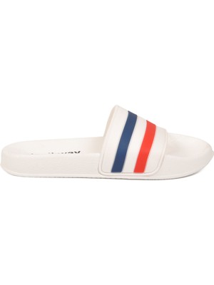 Walkway Beyaz-Lacivert Hafif Unisex Terlik 8000-01 G