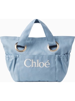 Chloe Chloé Kids Logolu Deri Detaylı Kız Çocuk Kanvas Çanta