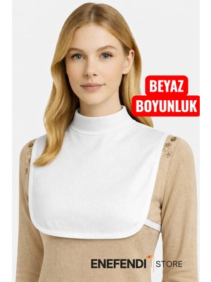NF ND ENEFENDİ Boyunluk Tesettür Beyaz | Kadın Fitted Model • Günlük Şık Aksesuar • Zarif ve Minimalist Tasarım