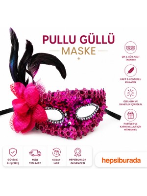Borapack Pullu Güllü Maske Pembe