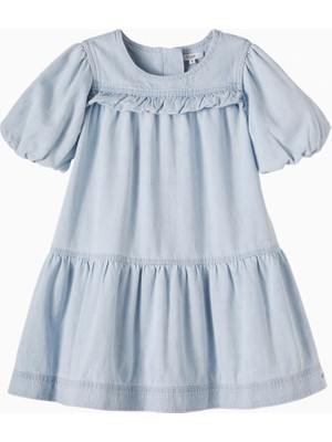 Chloe Chloé Kids Fırfırlı Kot Kız Çocuk Elbise