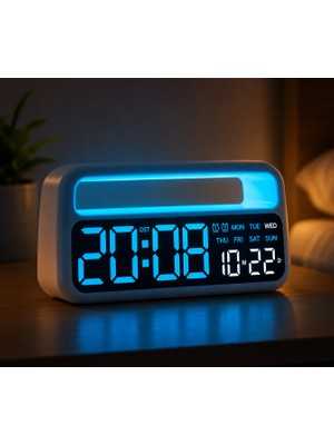 Armasse Dijital Alarm Saati, Elektrikli Masa Saati, Büyük Rakamlı Gece Lambası