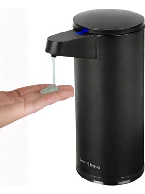 Demy Haus Sensörlü Şarj Edilebilir Sıvı Sabunluk Paslanmaz Çelik Siyah | Otomatik Temassız Dispenser