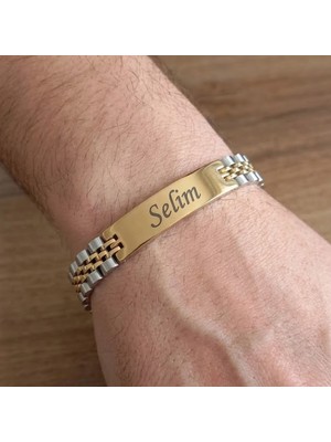 Pigado Isme Kişiye Özel 316L Paslanmaz Çelik Rolex Erkek Bileklik