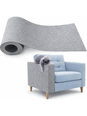 Kedi Tırmalama Matı Yapışkanlı - Keçe Tırmalama Pedi 100X30 cm - Duvar Koltuk Zemin Koruyucu - Tırnak Bakım Ürünü - Kaymaz Dayanıklı Uzun Ömürlü Evcil Hayvan Aksesuarı (Gri)