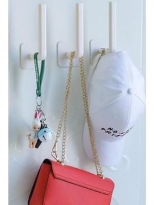 Yapışkanlı L Şekilli Çok Amaçlı Askı, Havlu Askısı ve Organizer, Duvara Monte, Pratik ve Dayanıklı Tasarım