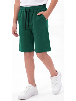 Fyk Kids Düz Basic Baskısız Beli Lastikli Çift Cepli Yazlık Erkek Çocuk Kapri
