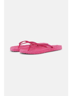 Ilse Jacobsen Magenta CHEERFUL01 - Pembe Simli Parmak Arası Terlik
