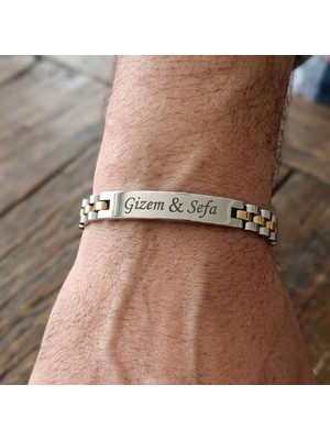 Pigado Isme Kişiye Özel 316L Paslanmaz Çelik Rolex Erkek Bileklik