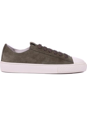 Shoetyle - Hakiki Süet Deri Yeşil Renk Erkek Sneaker - 666-0386