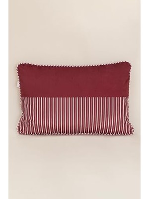 Teknollojia Charm Kırmızı Beyaz Şerit Baskılı Kırlent 40X60 35256A