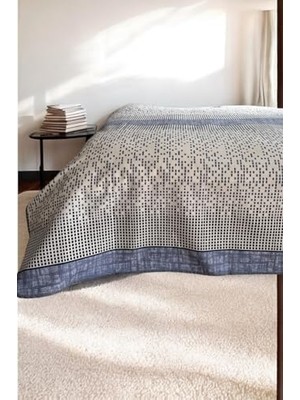 Teknollojia Çift Kişilik Modern Mozaik Desenli Pike – Indigo | 200X240 cm |%100 Pamuk