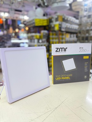 Zmr 24W Kare Slim LED Panel Armatür Beyaz Işık Tavan Aydınlatma