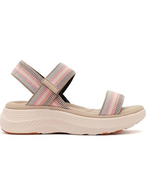 Derimod Kadın Bej Bantlı Kalın Tabanlı Kumaş Comfort Sandalet 26SFE46396F