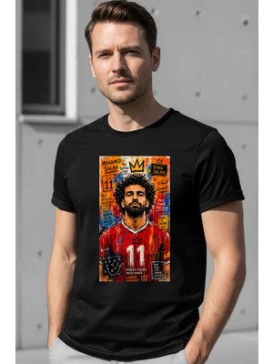 Mr.thinker Regular Unisex T-Shirt Siyah 'spor Dünyası / Salah1' 1t Baskılı