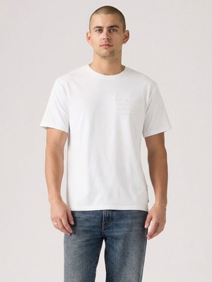 Levi's Relaxed Fit Levı's Amerıcan Erkek Beyaz Bisiklet Yaka T-Shirt A2082-0369