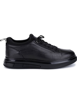 Tamer Tanca Erkek Hakiki Deri Siyah Analin Sneakers & Spor Ayakkabı 1145 20548 Erk Ayk Y26 Sıyah Anl