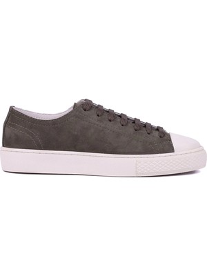 Shoetyle - Hakiki Nubuk Deri Haki Renk Erkek Sneaker - 666-0381