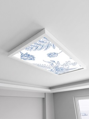 Gökyüzü Panel Soyut Çiçek Desenli 60X120, 106W, Sıva Üstü, Güçlü LED Aydınlatma, Tavan Armatürü, LED Panel, Ofis, Mutfak Aydınlatması