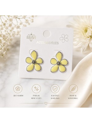 Showy Accessories Çiçek Mineli Küpe