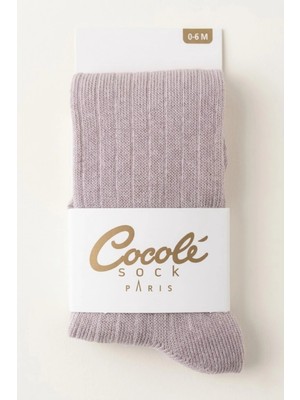 Cocole Socks Kız Bebek Külotlu Çorabı - Pamuklu Gül Kurusu Derby Çizgili 0-24 Ay