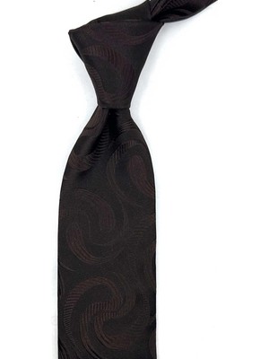 Kravatkolik Kahverengi Motif Ipek Kravat İK2468