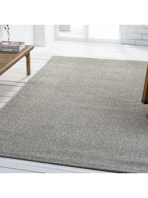 Pera Halı Gri Dokuma Görünümlü Modern Halı - L662GRBO