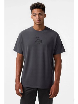 Nike Los Angeles Lakers Premium Essentials Loose Fit Mens Tee Bol Kesim Erkek Tişört Antrasit