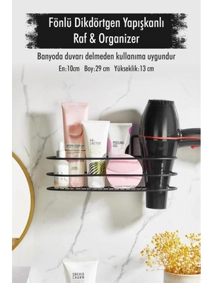 UltraMint Paslanmaz Çelik Yapışkanlı Duvar Rafı ve Organizer, Banyo Duş Askısı