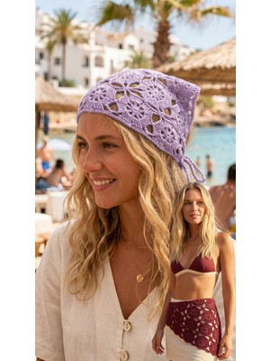 Talin Handmade El Yapımı Koton Pamuk Örgü Bandana – Çok Amaçlı Saç Bandanası, Bel Aksesuarı ve Yazlık Bohem Stil Aksesuar