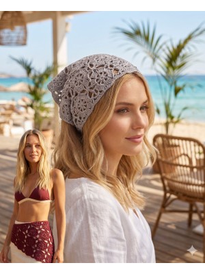 Talin Handmade El Yapımı Koton Pamuk Örgü Bandana – Çok Amaçlı Saç Bandanası, Bel Aksesuarı ve Yazlık Bohem Stil Aksesuar
