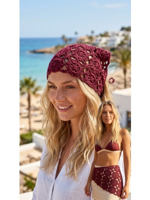 Talin Handmade El Yapımı Koton Pamuk Örgü Bandana – Çok Amaçlı Saç Bandanası, Bel Aksesuarı ve Yazlık Bohem Stil Aksesuar