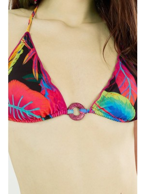 Louren B21044 Desenli Üçgen Bikini Takım