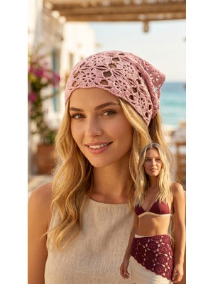 Talin Handmade El Yapımı Koton Pamuk Örgü Bandana – Çok Amaçlı Saç Bandanası, Bel Aksesuarı ve Yazlık Bohem Stil Aksesuar