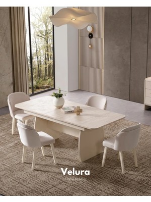 Velura Home & Living Defne Yemek Masası (Sadece Masa) (Krem)