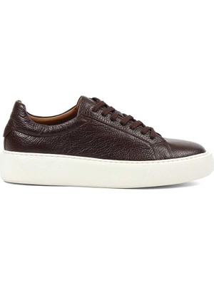 Celal Gültekin Erkek Kahverengi Kalın Tabanlı Deri Sneaker