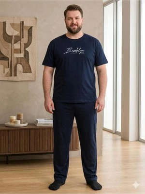 Erkek Büyük Beden Penye Yazlık Pijama Takım