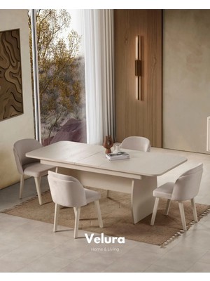 Velura Home & Living Eylül Yemek Masası (Sadece Masa) (Krem)