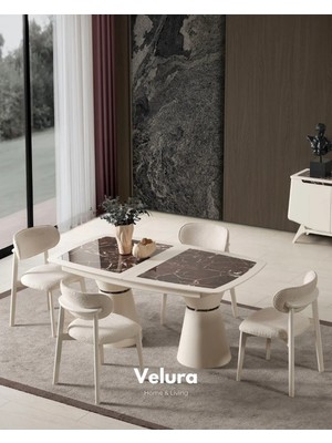 Velura Home & Living Balat Yemek Masası (Sadece Masa)