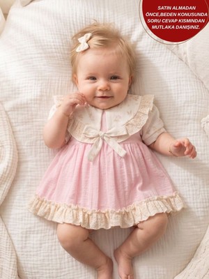 Aysskids Nia Vintage Bohem Fisto Dantelli Bayramlık Özel Gün Kız Bebek Elbise