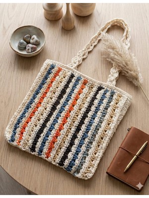 Linas Collection El Örgüsü Makrome Omuz Çantası - Içi Astarlı ve Cepli Çok Renkli Yazlık Plaj Çantası - Boho Stil Günlük Kadın Çantası